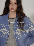 Lofi choose Cozy Thick Vintage Loose Zipper Women Acrylic Wool Cardigans