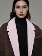 unspoken Soft Wool Blend Loose Commuter Coat 3D Tailoring Lapel Collar Women Wool Coats