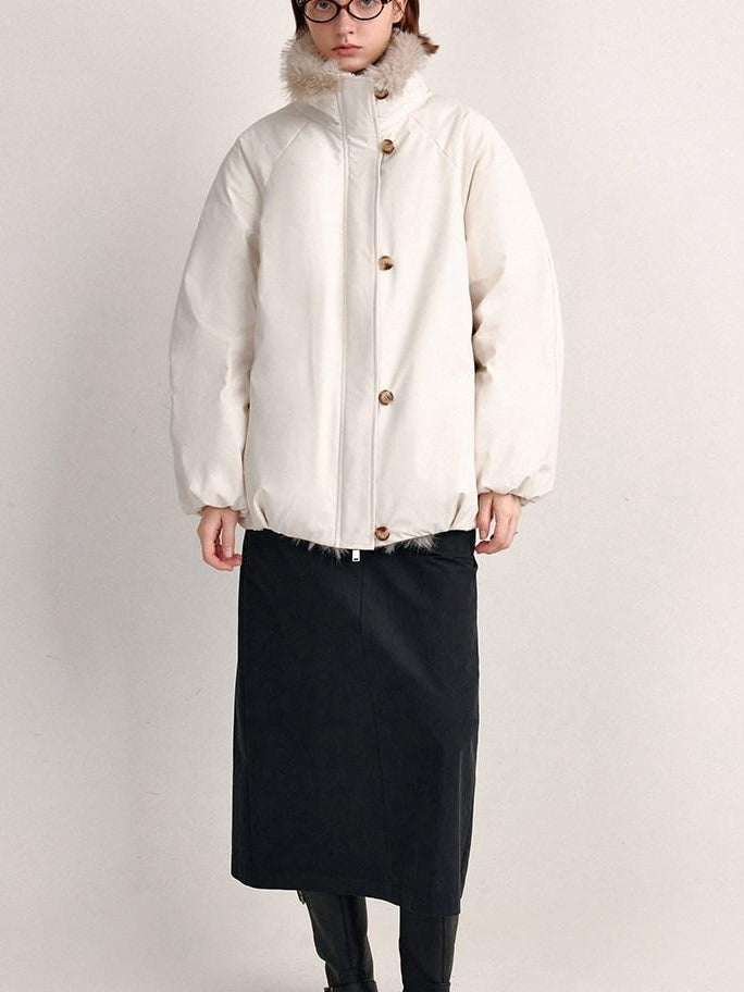 fano 90% White Duck Down Insulated Casual Straight Fit Hooded Short Warm Down Jackets