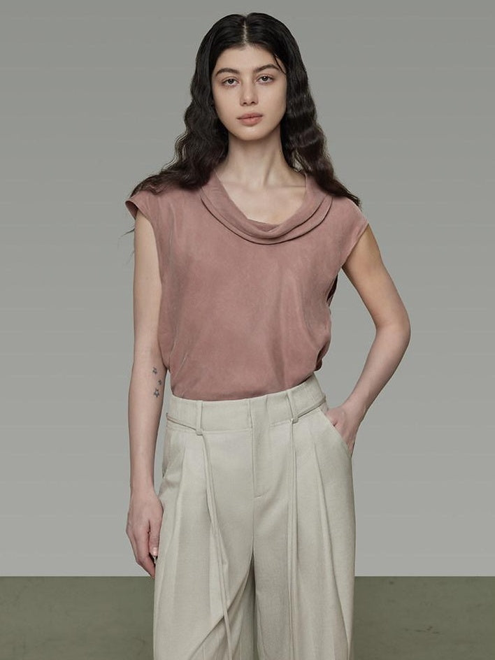 unspoken Eco Recycled Viscose Loose Fit Pullover Office Women Smoky Pink Casual Blouses