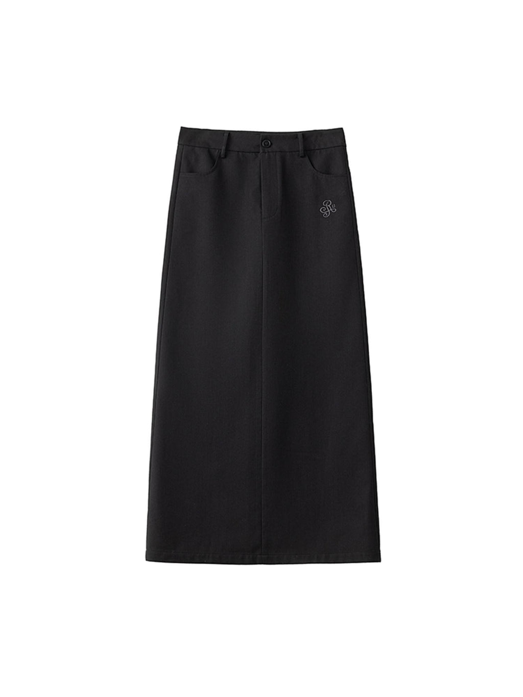 ikyou High Waist Embroidered A Line Back Slit Everyday Young Women Midi Skirts