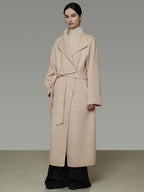 unspoken 100 Percent Wool Longline Thick Structured Relaxed Minimalist Blush Wool Coats