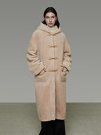 unspoken Warm Hooded Loose Mid Length Pocketed Commuter Women Light Camel Long Coats