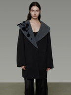 unspoken Warm Thick Minimal Commuter Loose Fit Lapel Women Sheep Wool Blend Wool Coats