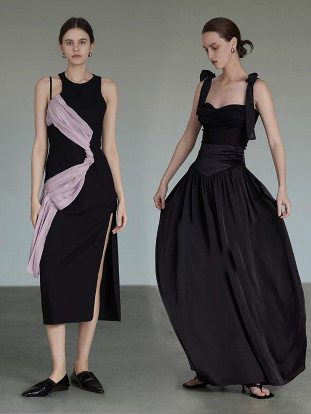 unspoken Sleek Slim Fit Spaghetti Strap Workwear Dress Women Solid Color Maxi Dresses