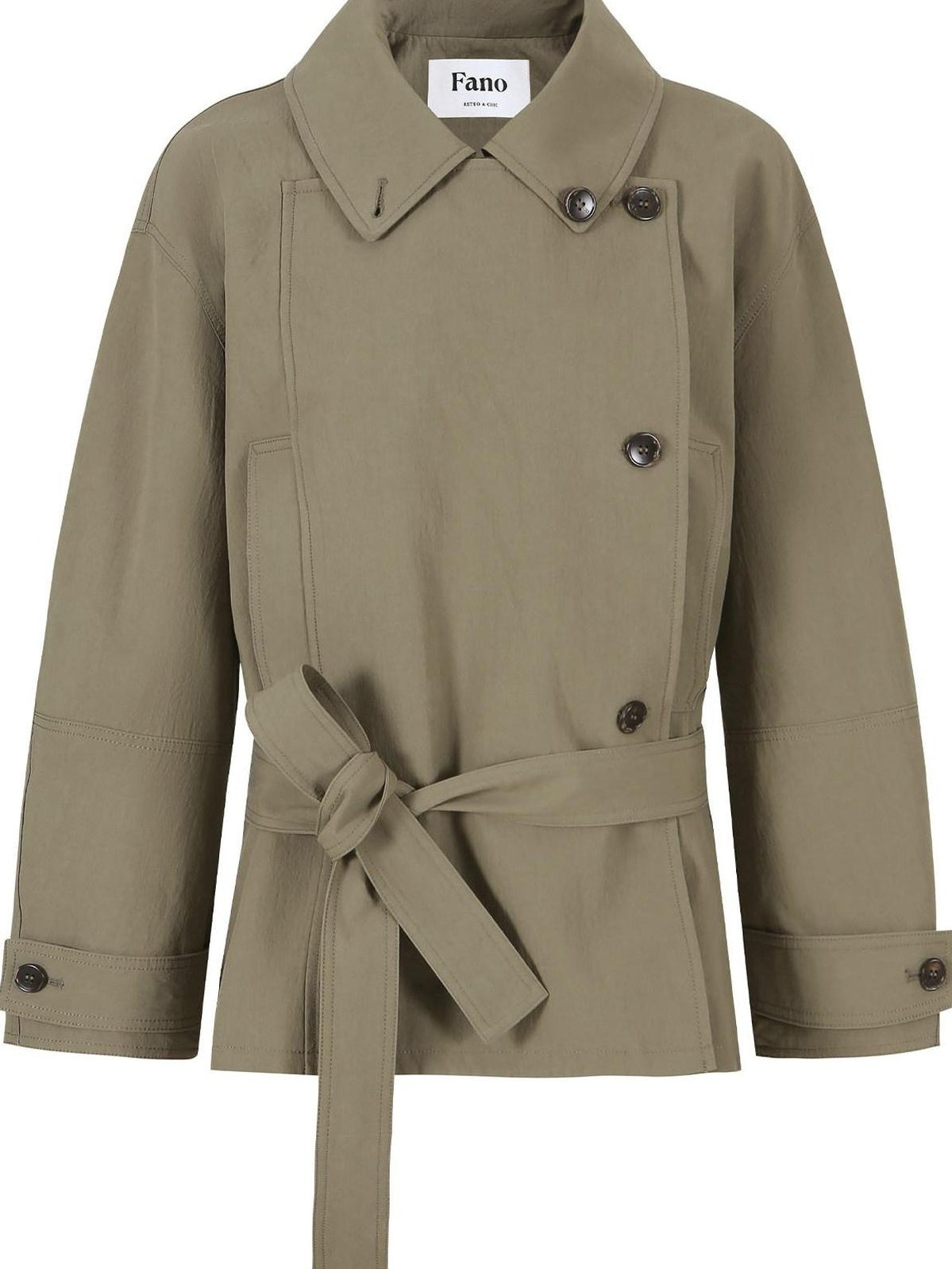 Double Breasted Khaki Korean Commuter Loose Mid Length Cotton Trench Coats