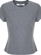 fano Cooling Lyocell Blend Korean Slim Short Sleeve Tee Basic Crop Tops