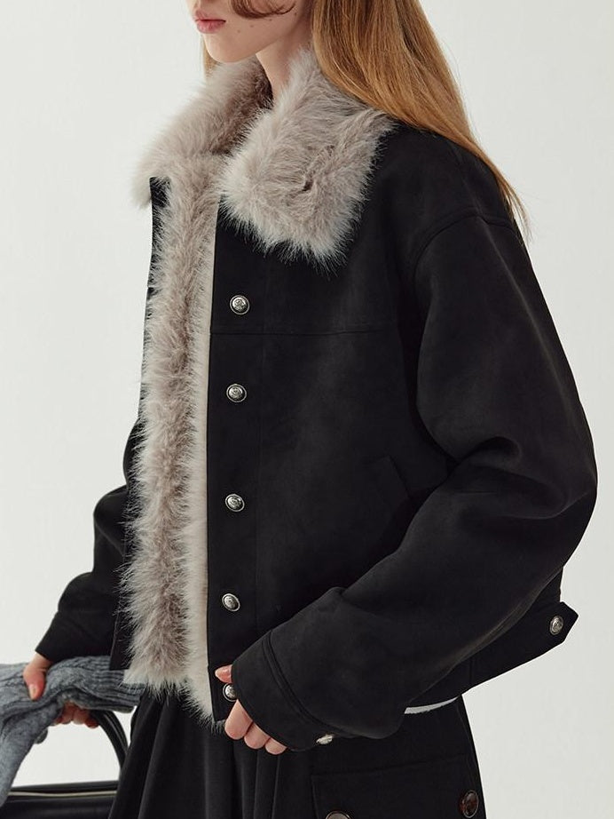 fano Detachable Padded Liner Casual Loose Women Pocket Poly Stretch Cropped Jackets