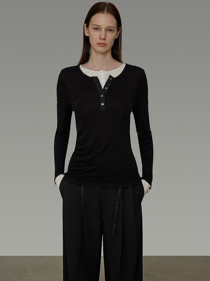 unspoken Modal Blend Colorblock Slim Fit Round Neck Pullover Women Knitwear Sweaters