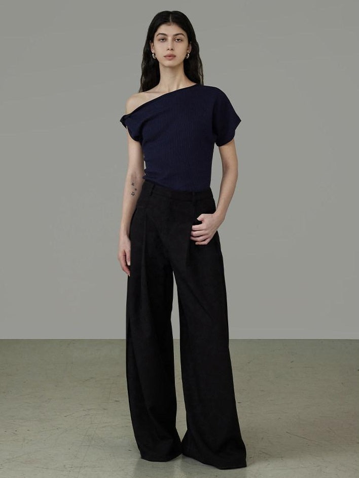 unspoken Cooling Asymmetric Slim Work Women One Shoulder Cropped Off Shoulder Crop Tops