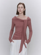 someone sometimes Soft Lyocell Wool Blend Office Commuter Women Cherry Pink Long Sleeve T-Shirts