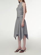 someone sometimes Chic Gray Cropped Top Midi Skirt Young Women S M L Top & Skirt Sets