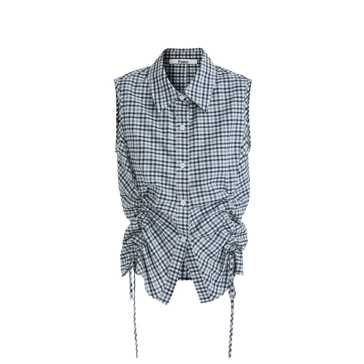 fano_100%_Cotton_Plaid_Slim_Fit_Button_Front_Commuter_Women_Off_Shoulder_Crop_Tops_MISSTT