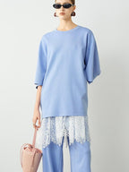 audreyyang Breathable Cotton Blend Minimalist Commuter Loose Fit Women Wide Leg Pants