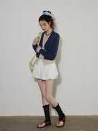 Lofi choose Faux Two Piece Layered Loose Fit V-neck Button Front Office Women Knit Cardigans