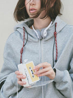 fano Two Piece Zip Up Oversized Long Sleeve Women Midweight Heather Grey Hoodie