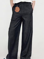 fano High Rise Cotton Rigid Casual Straight Youth Raw Denim Straight Leg Jeans