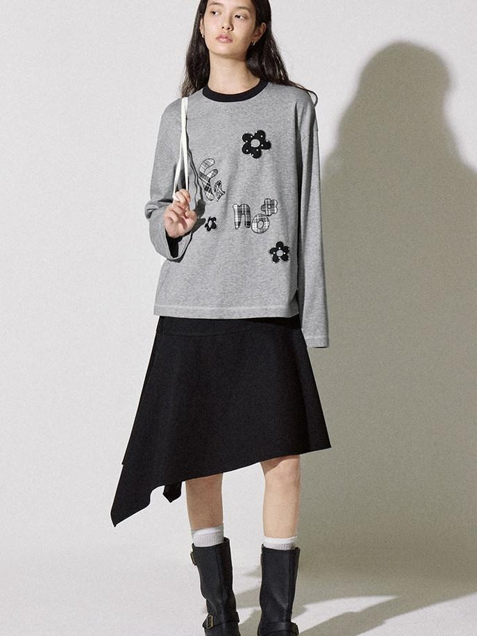 fano Soft Lyocell Cotton Blend Casual Mid Waist Ruffle Asymmetrical Women Midi Skirts