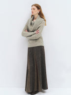 someone sometimes Wool Mohair Blend Oversized Casual Knit Pullover Women Dark Mist Green Sweaters