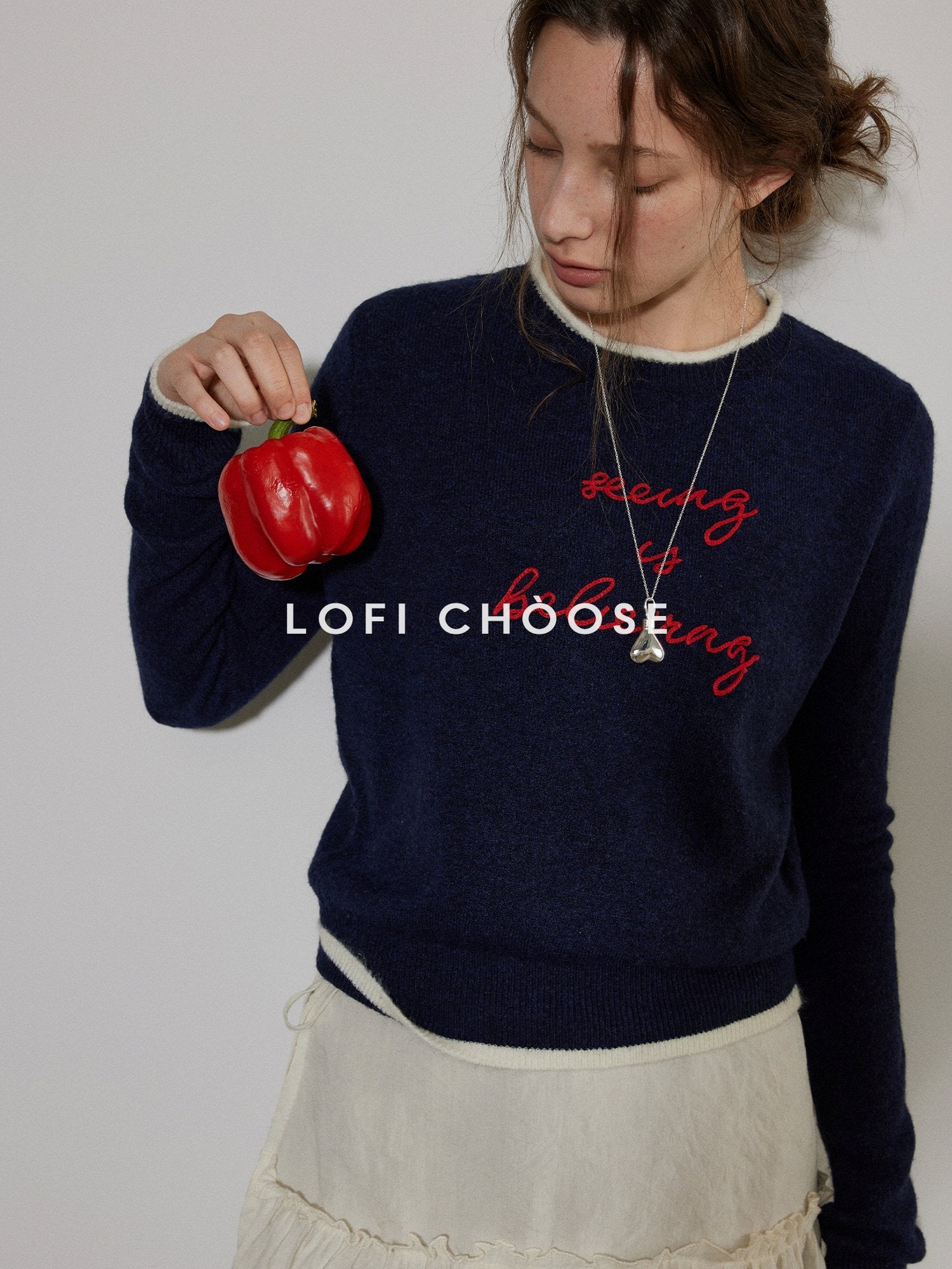 Lofi choose Colorblock Pullover Relaxed Fit Commuter Crewneck Casual Office Sweatshirt