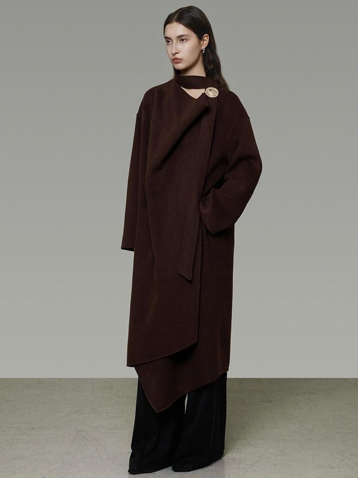 unspoken 100 Percent Sheep Wool Mid Length Relaxed Minimalist Workwear Wool Coats