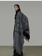 unspoken Cozy Double Sided Geometric Long Rectangular Warm Women Youth Polyester Scarves