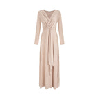 unspoken_Lyocell_V-neck_High_Waist_Zip_Longsleeve_Pink_Slim_Knit_Maxi_Dresses_MISSTT