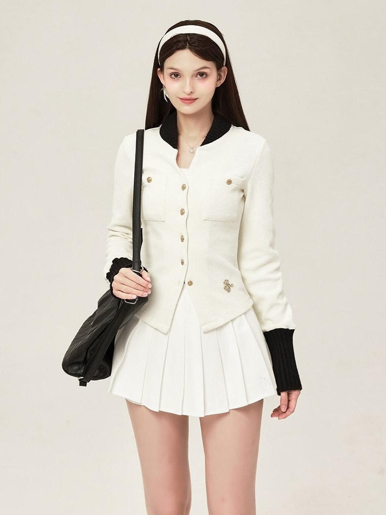 ikyou Warm Cotton Slim Embroidered Pocket Office Long Sleeve Button Solid Blouses