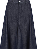 fano High Waist Vintage Ruffle Circle Skirt Loose Fit Women Picnic Cotton Midi Skirts