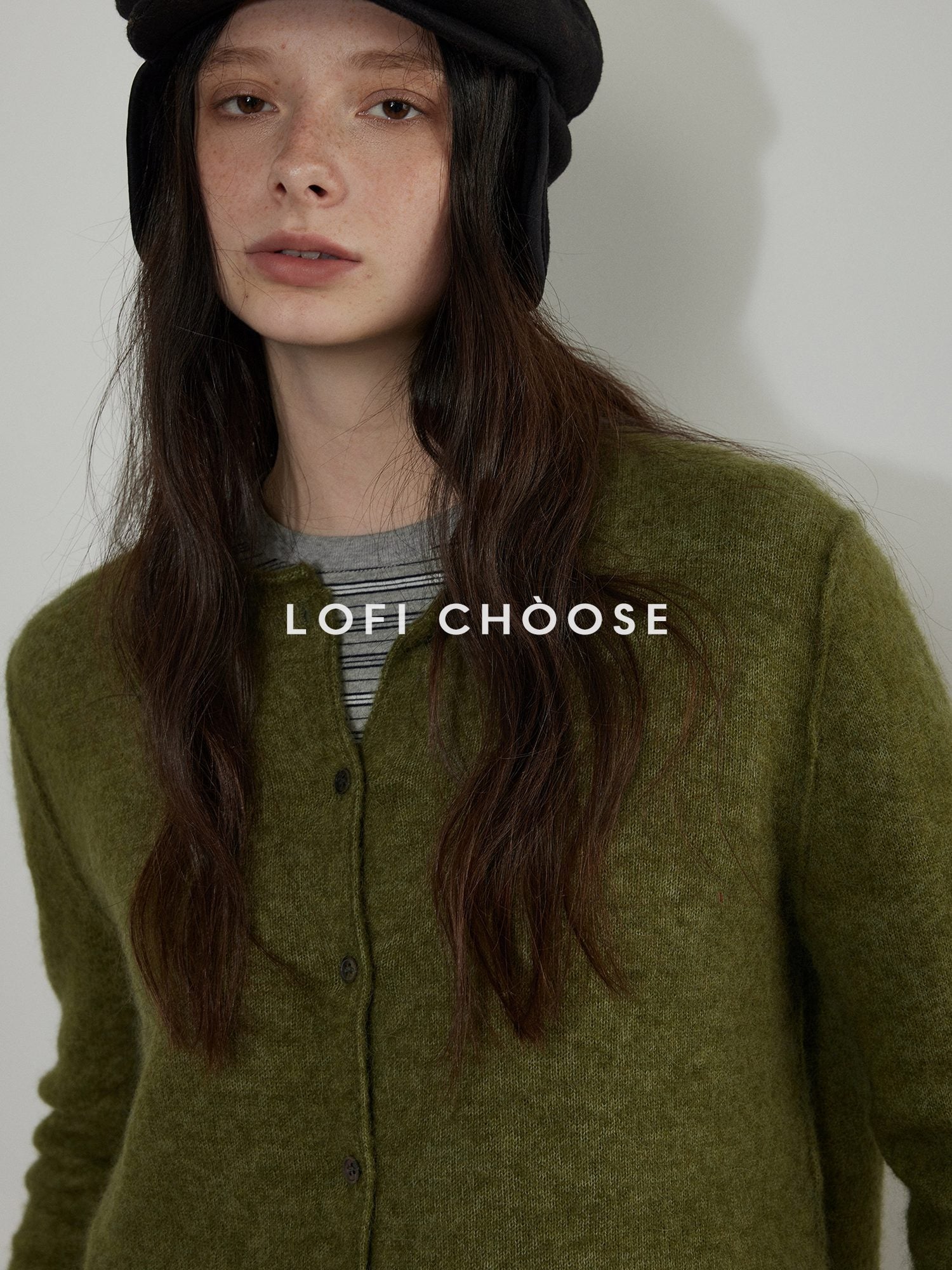 Lofi choose Soft Relaxed Casual Buttoned Round Neck Long Sleeve For Women Cardigans