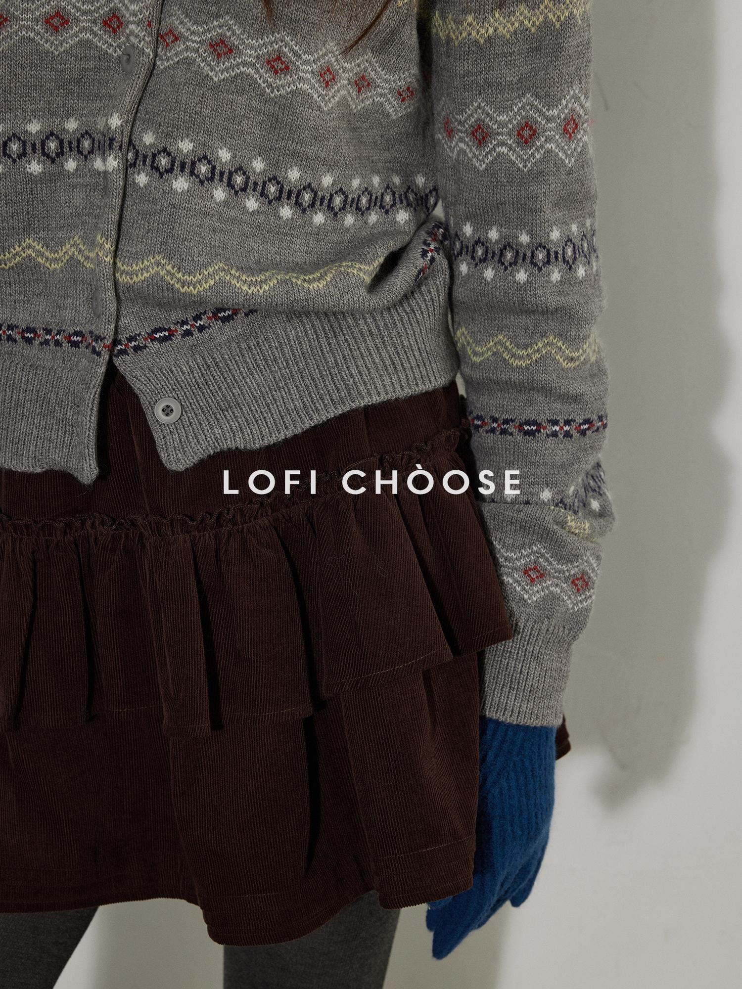 Lofi choose High Waist Cotton Puff Skirt Loose Commuter Women Brown Mini Skirts