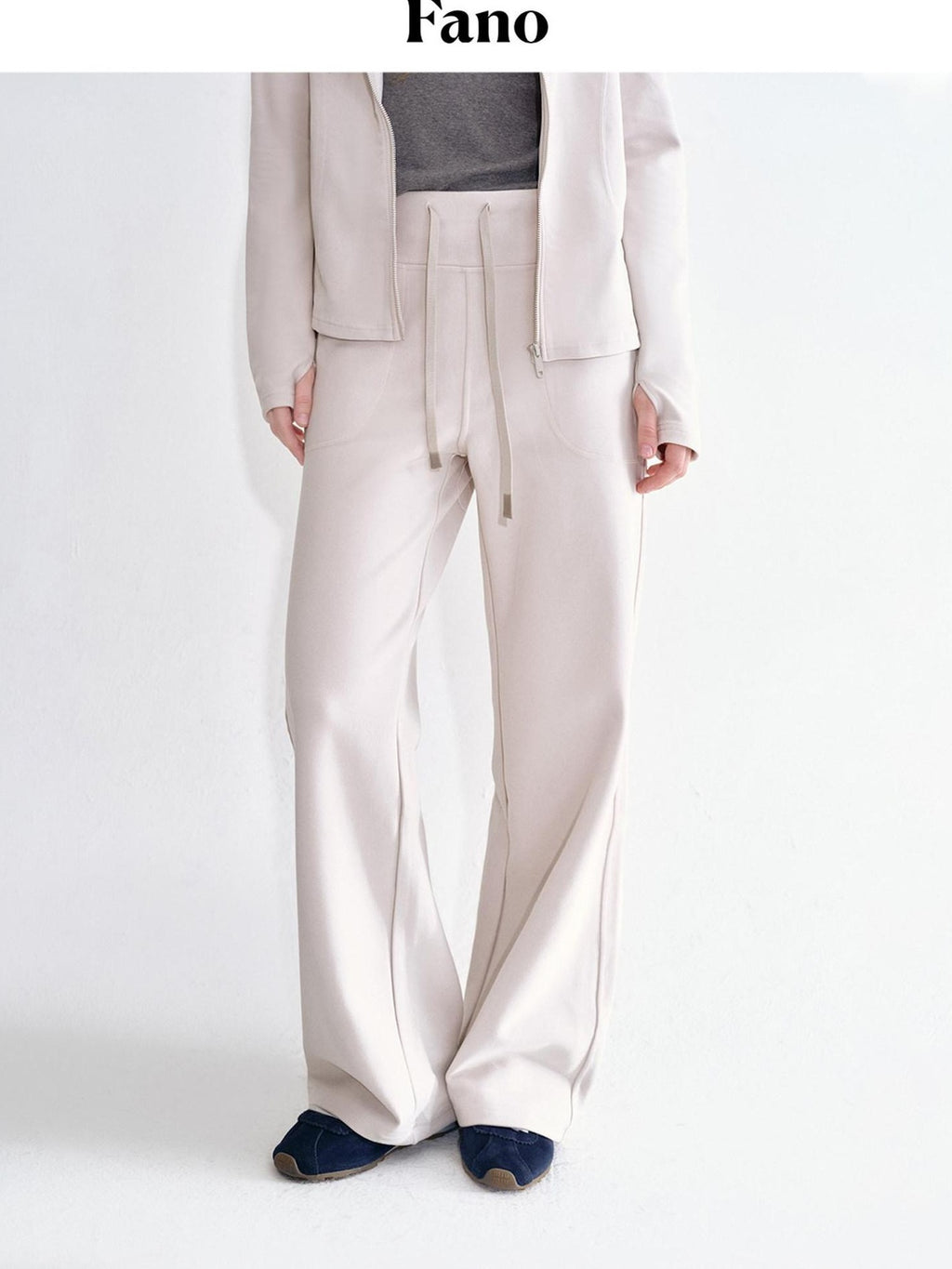 fano Breathable Stretch Minimalist Straight Drawstring Women Natural Waist Sweatpants