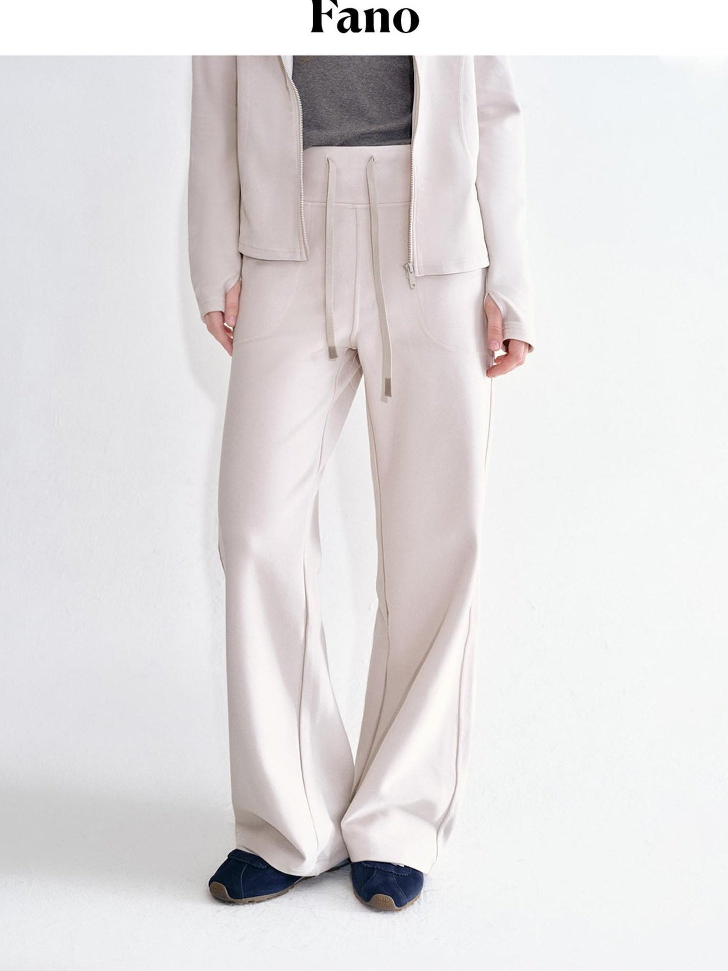 fano Breathable Stretch Minimalist Straight Drawstring Women Natural Waist Sweatpants