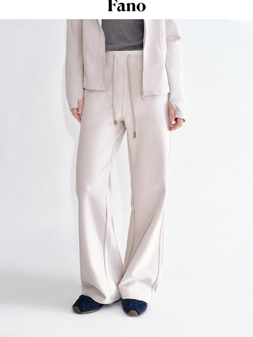 fano Breathable Stretch Minimalist Straight Drawstring Women Natural Waist Sweatpants
