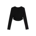 ikyou_Slim_Drawstring_Long_Sleeve_Combed_Cotton_Crewneck_Black_White_Basic_Crop_Tops_MISSTT