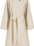 fano Lyocell Cotton Long Relaxed Korean Casual Single Breasted Beige Trench Coats