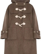 fano Toggle Pocket Minimal Commuter Midlength Women Polyester Blend Long Coats