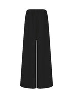 unspoken High Waist Tailored Tie Waist Minimal Workwear Breathable Straight Wide Leg Pants