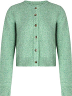 fano Thermal Workwear Straight Fit Crew Neck Green Button Front Women Cardigans