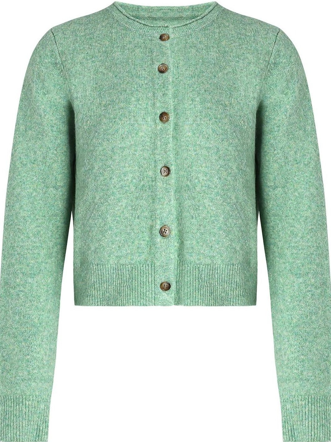 fano Thermal Workwear Straight Fit Crew Neck Green Button Front Women Cardigans
