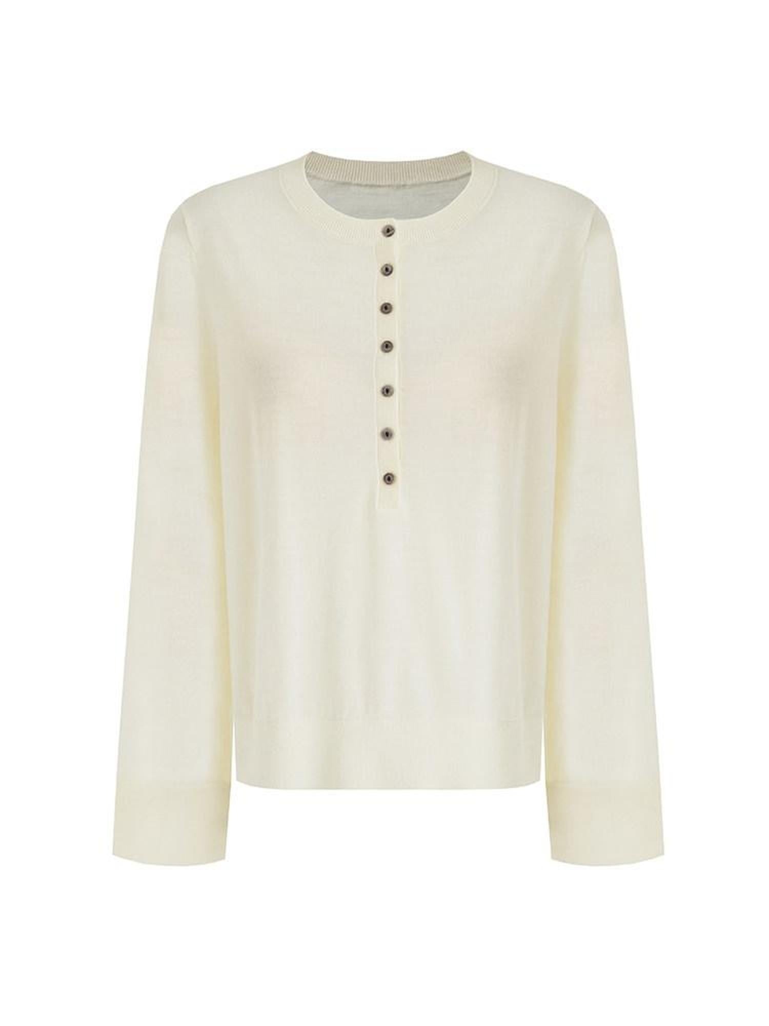 unspoken Pure Wool Minimalist Loose Pullover Crew Neck Women Knit Cardigans
