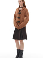 someone sometimes Viscose Wool Blend Slim Fit A Line Mid Waist Lined Women Tan Midi Skirts