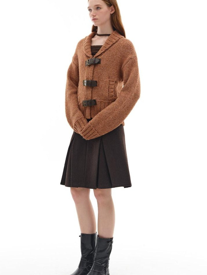 someone sometimes Viscose Wool Blend Slim Fit A Line Mid Waist Lined Women Tan Midi Skirts