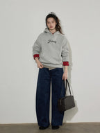 Lofi choose Fleece Lined Oversized Hooded Pullover Commuter Style Women Heather Gray Hoodie