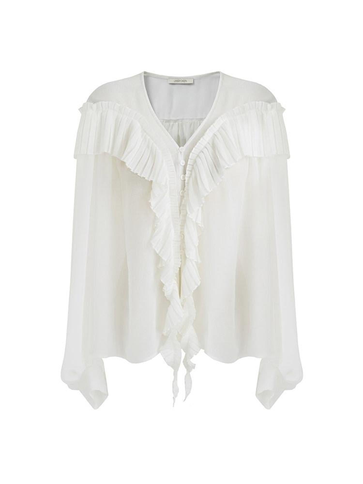 unspoken Lightweight V-neck Loose Minimalist Office Women Polyester Long Sleeve Blouses