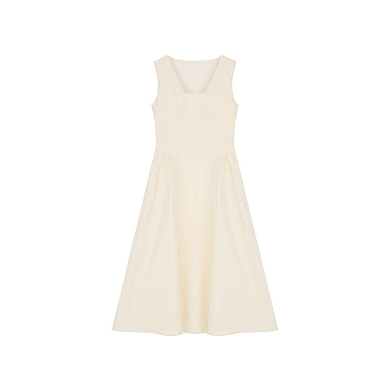 fano_Cotton_High_Waist_Pleated_Minimal_A_Line_Square_Neck_Women_Maxi_Dresses_MISSTT