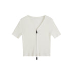 fano_Soft_Minimalist_V-neck_Cropped_Short_Sleeve_White_Polyester_Blend_Cardigans_MISSTT