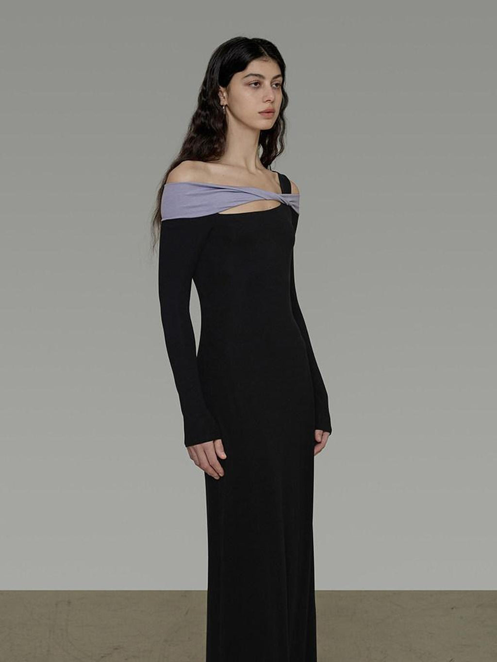 unspoken Tencel High Waist Asymmetrical Off Shoulder A Line Knit Women Maxi Dresses