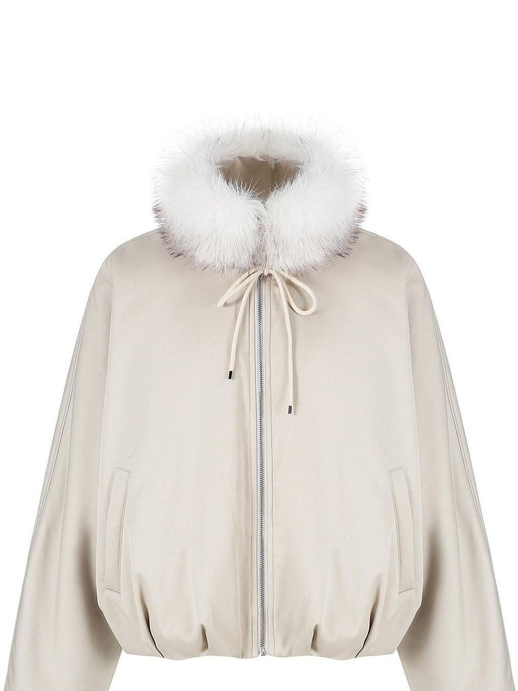 fano Cozy Insulated Korean Commuter Loose Fit Stand Collar Beige Grey Puffer Jackets