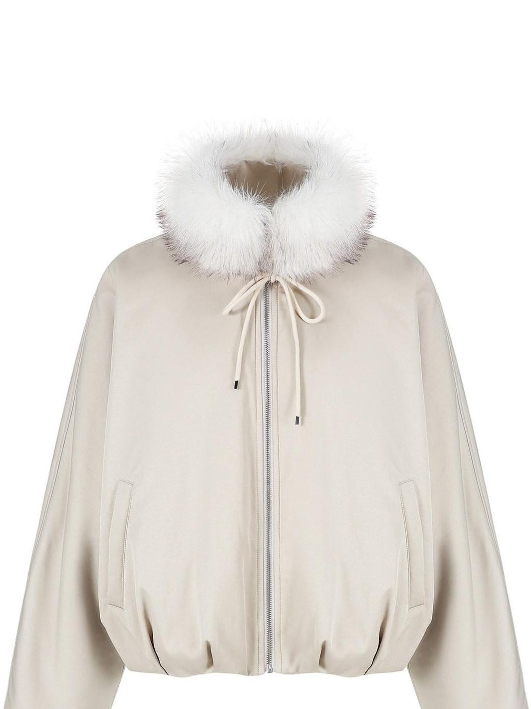fano Cozy Insulated Korean Commuter Loose Fit Stand Collar Beige Grey Puffer Jackets